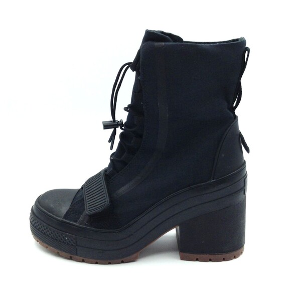 Converse Chuck 70 De Luxe Boots Wn 7.5 Black Platform Combat High Top Goth Shoes - Picture 7 of 15